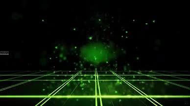 绿色五角星空间粒子动感led舞台背景视频的预览图